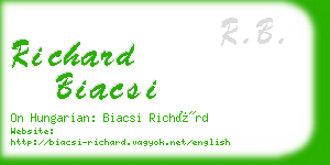 richard biacsi business card